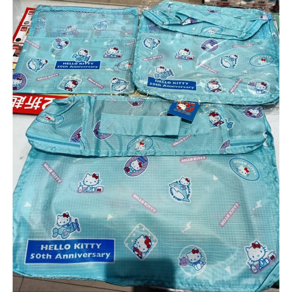 Sanrio 三麗鷗 Hello Kitty 衣物收納袋組(3入) 旅行收納袋 旅行衣物收納袋 屈臣氏旅行收納3件-細節圖2