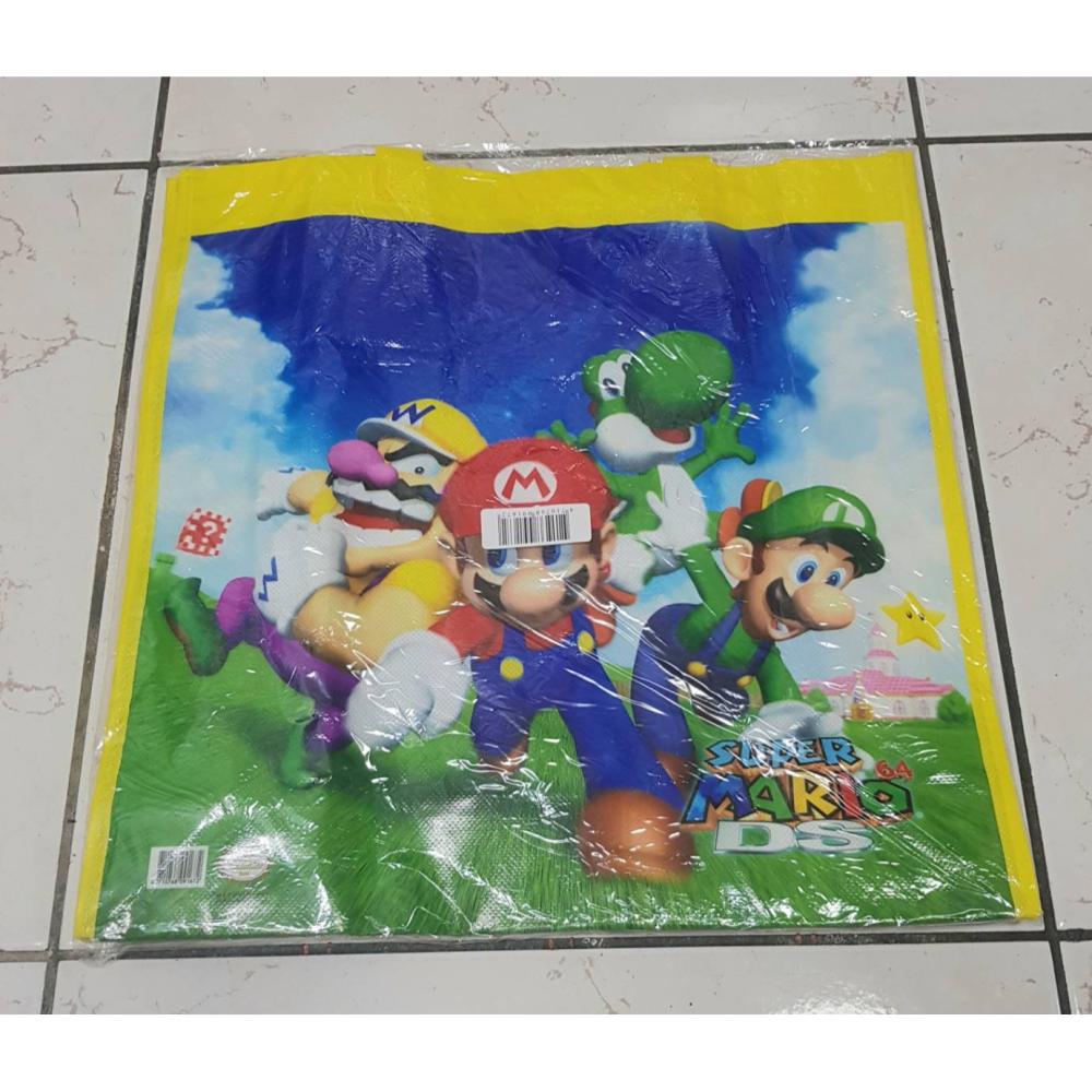 全新 瑪利歐防水大提袋38*38*11cm 購物袋 我愛瑪俐歐手提袋 防水購物袋 瑪利歐袋 環保袋-細節圖2