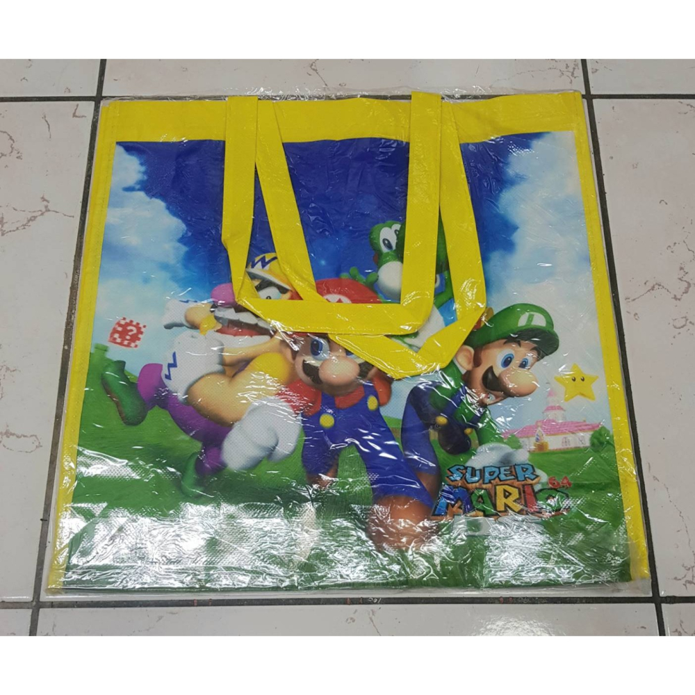 全新 瑪利歐防水大提袋38*38*11cm 購物袋 我愛瑪俐歐手提袋 防水購物袋 瑪利歐袋 環保袋-細節圖3