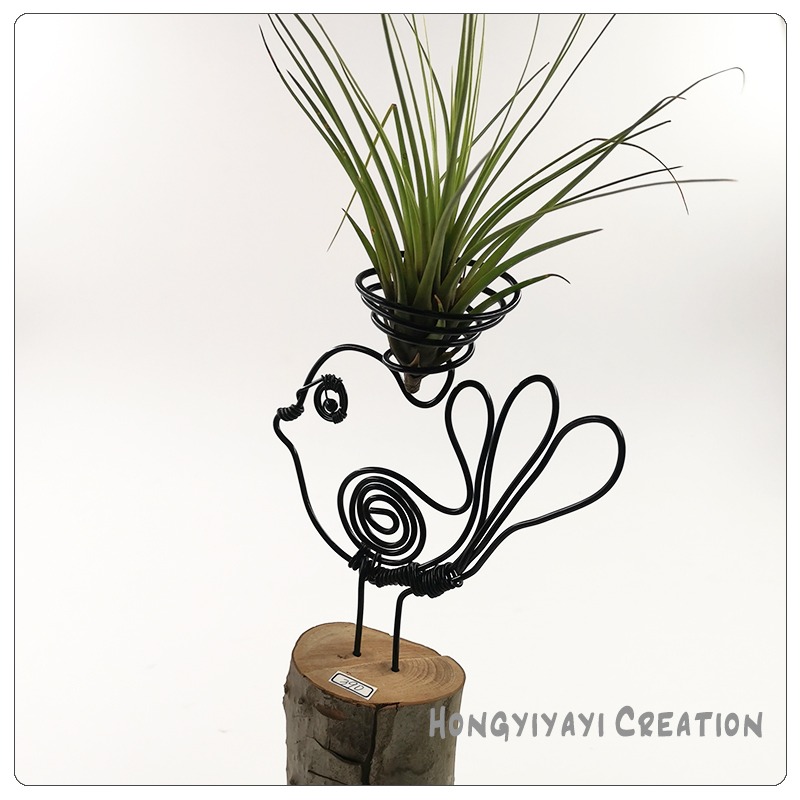 C6 底座 空鳳底座 多肉底座 木底座 植物底座 盆栽創作 小品 植栽綠化 創意盆栽 辦公室裝飾 微景觀裝飾-細節圖2