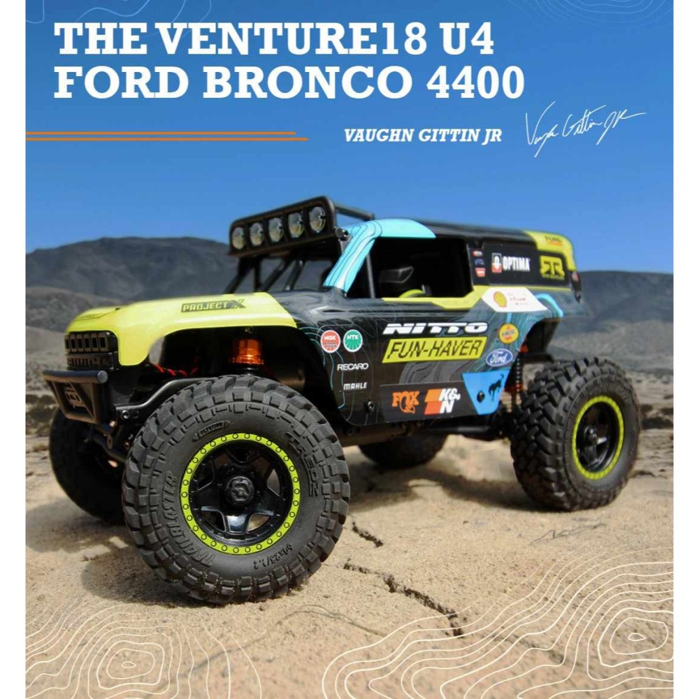 【酷輪坊】HPI VENTURE18 U4 FORD BRONCO RTR 1/18 卡車（無刷，綠 / 紅色）-細節圖3