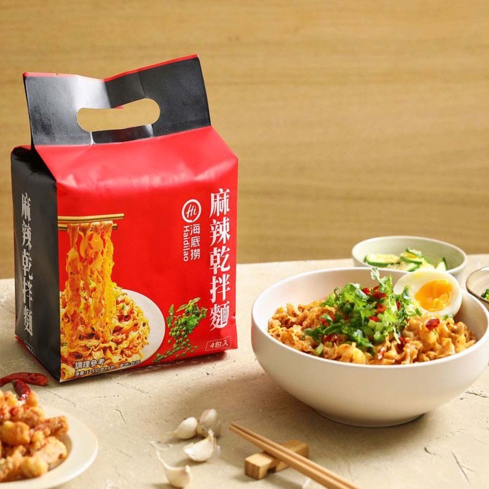 【愛淘購物】海底撈 麻辣乾拌麵 4包入 海底撈拌麵 乾麵 拌麵 快煮麵 泡麵 乾拌麵-細節圖9