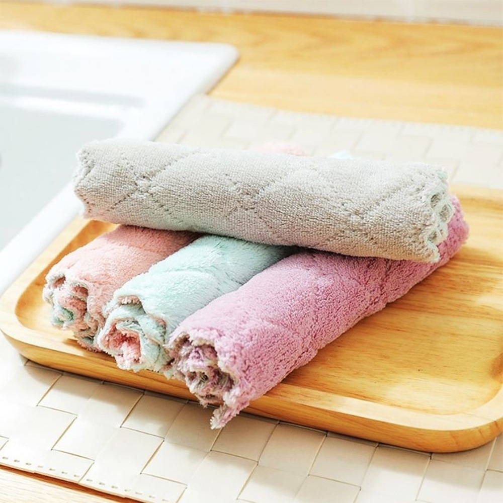 【愛淘購物】珊瑚絨抹布 雙面抹布 吸水抹布 抹布 百潔布 擦拭布 洗碗布 擦車布 廚房抹布-細節圖9