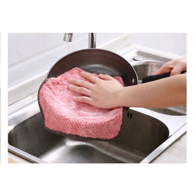 【愛淘購物】珊瑚絨抹布 廚房擦手巾 吸水抹布 廚房抹布抹布 百潔布 擦拭布 洗碗布-細節圖5