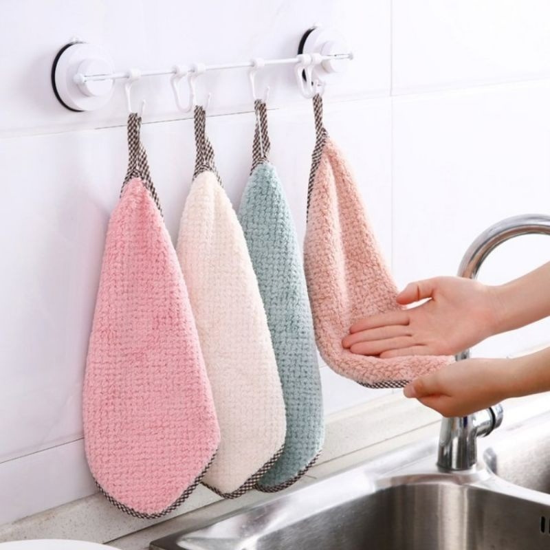 【愛淘購物】珊瑚絨抹布 廚房擦手巾 吸水抹布 廚房抹布抹布 百潔布 擦拭布 洗碗布-細節圖9