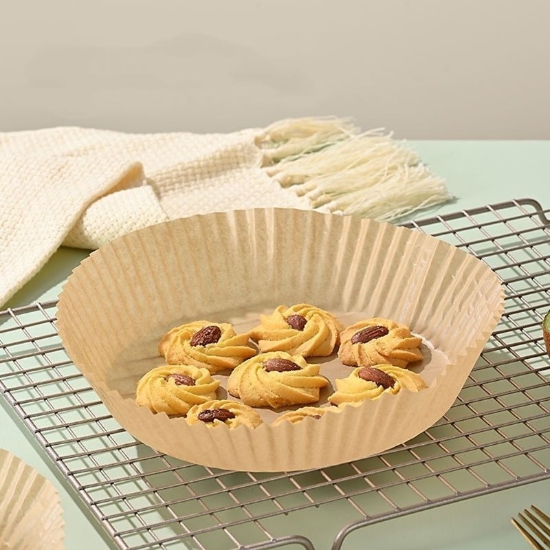 【愛淘購物】氣炸鍋烘焙紙 烘焙紙 紙盤台灣現貨 氣炸鍋專用烘焙紙 圓紙盤 隔油紙盤-細節圖6