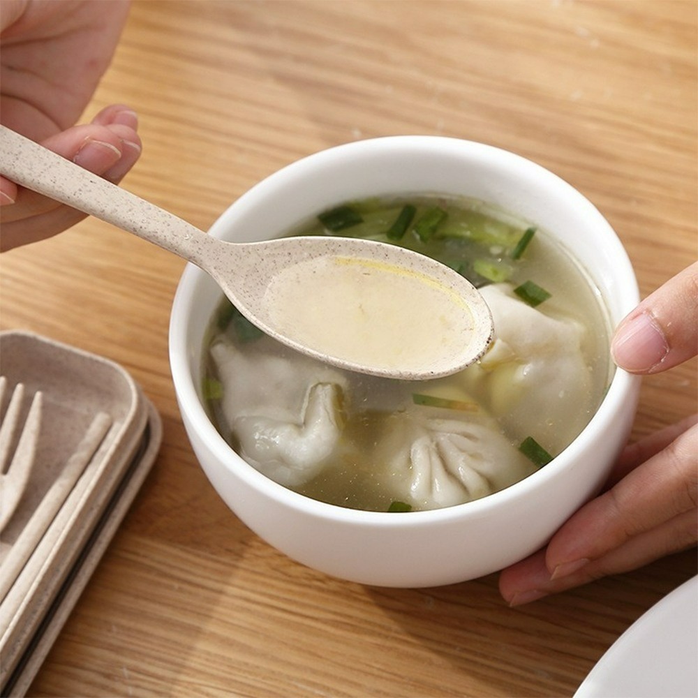 【愛淘購物】日系 湯匙 筷子 叉子 小麥餐具組 小麥秸稈 三件組 盒裝 湯匙+筷子+叉子 餐具-細節圖9