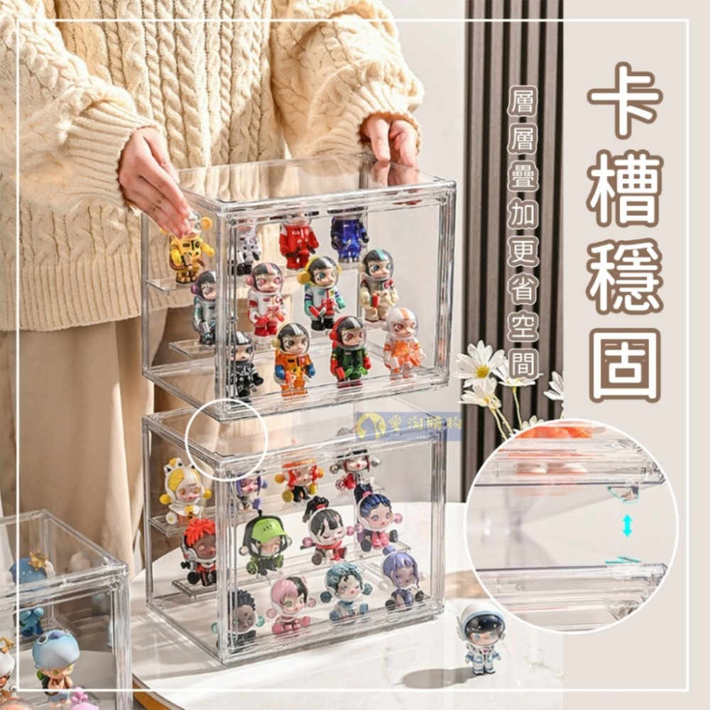 【愛淘購物】泡泡瑪特 公仔展示盒 400%展示 labubu公仔收納 盲盒收納 盲盒公仔展示 壓克力展示盒-細節圖4