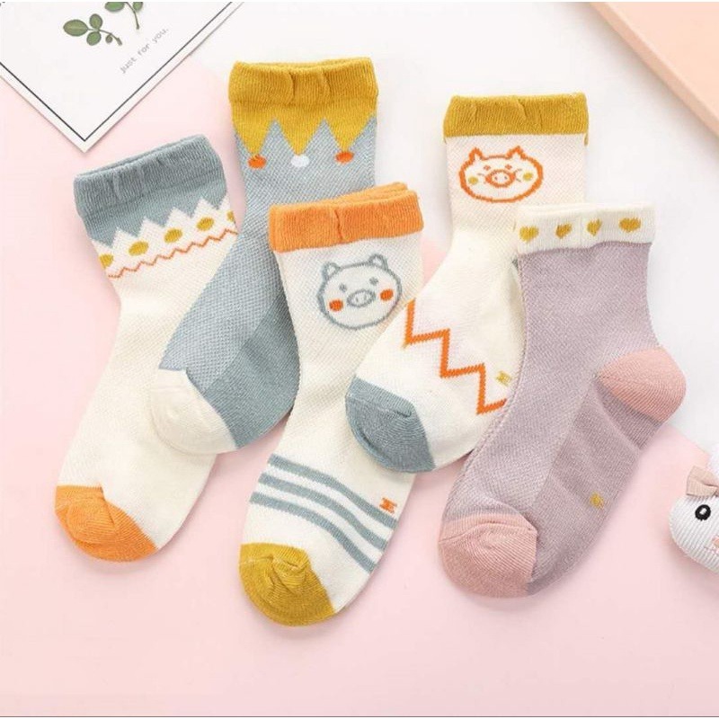 小豬網眼襪【一組5雙】