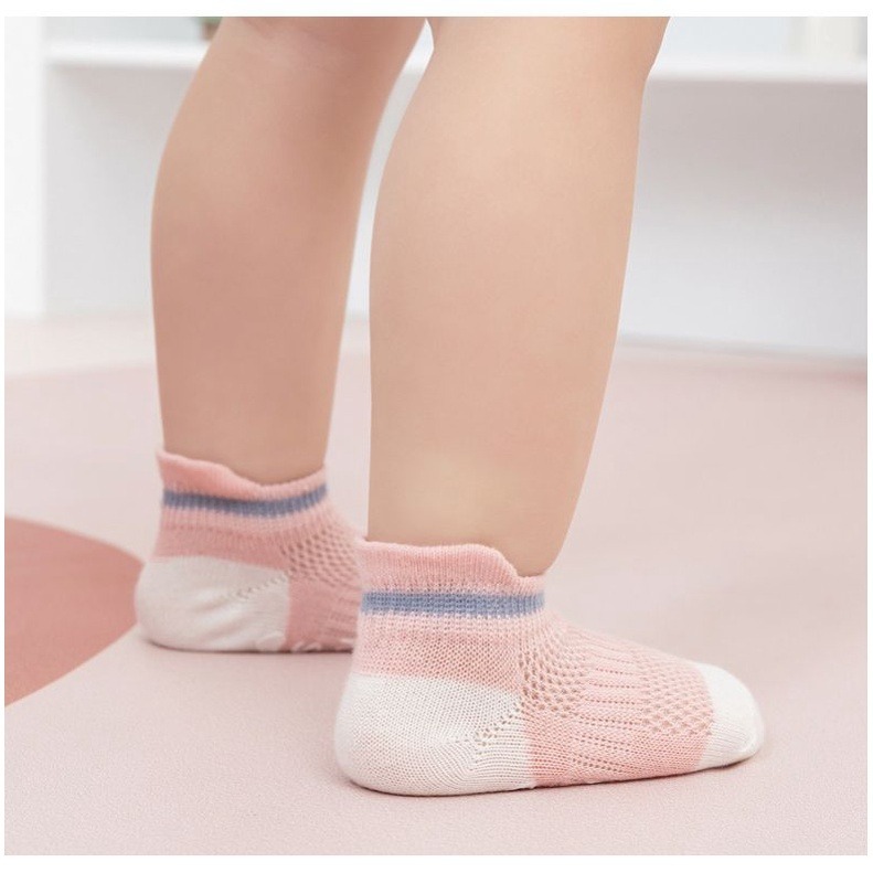 【愛淘購物】止滑兒童襪子 春夏網眼款式 兒童襪子 五雙一組棉質襪子 童襪 男童襪子 女童襪子 透氣襪-細節圖4