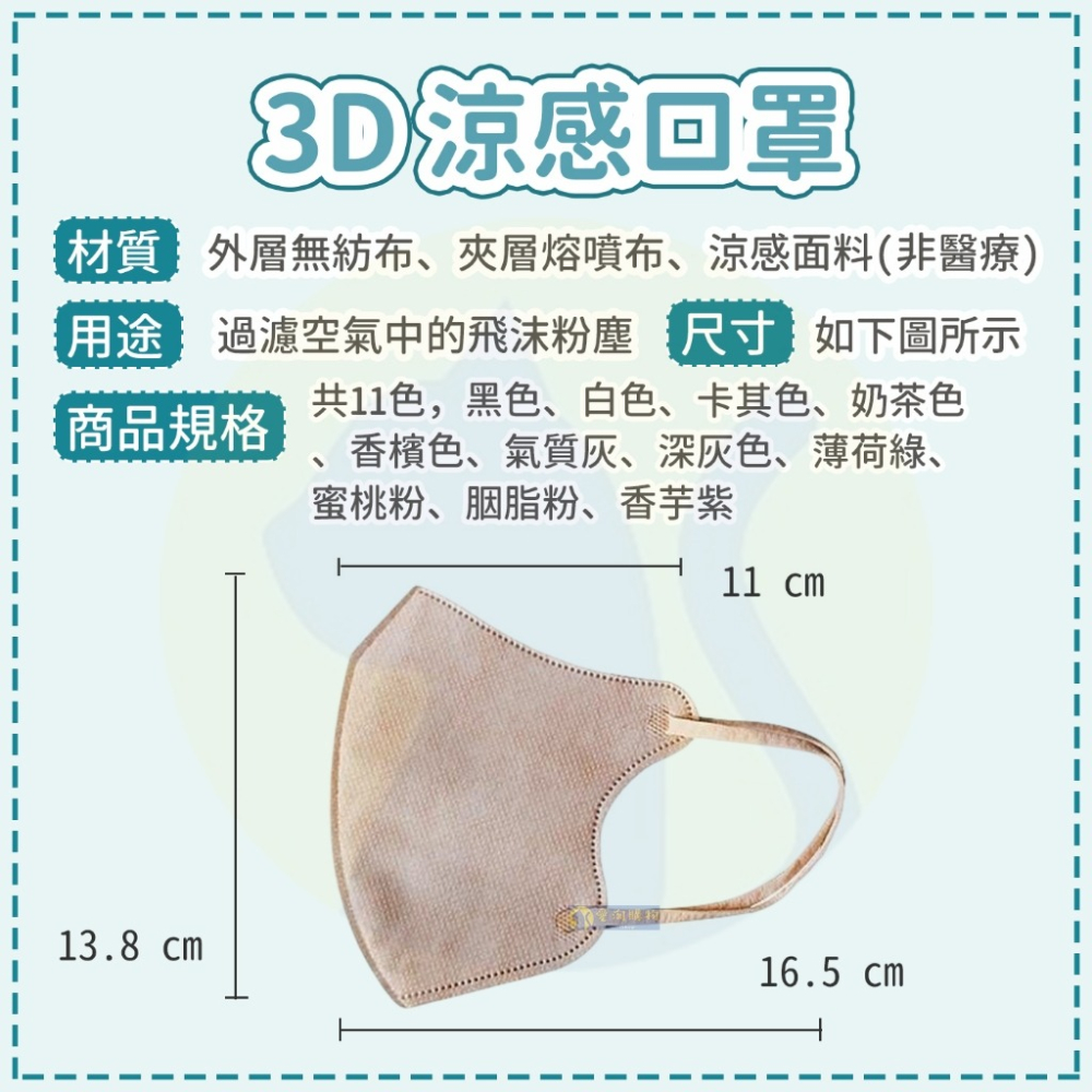 【愛淘購物】日式3D涼感口罩 袋裝10入 日本熱銷款式 3D涼感口罩 立體涼感口罩 冷感口罩-細節圖5