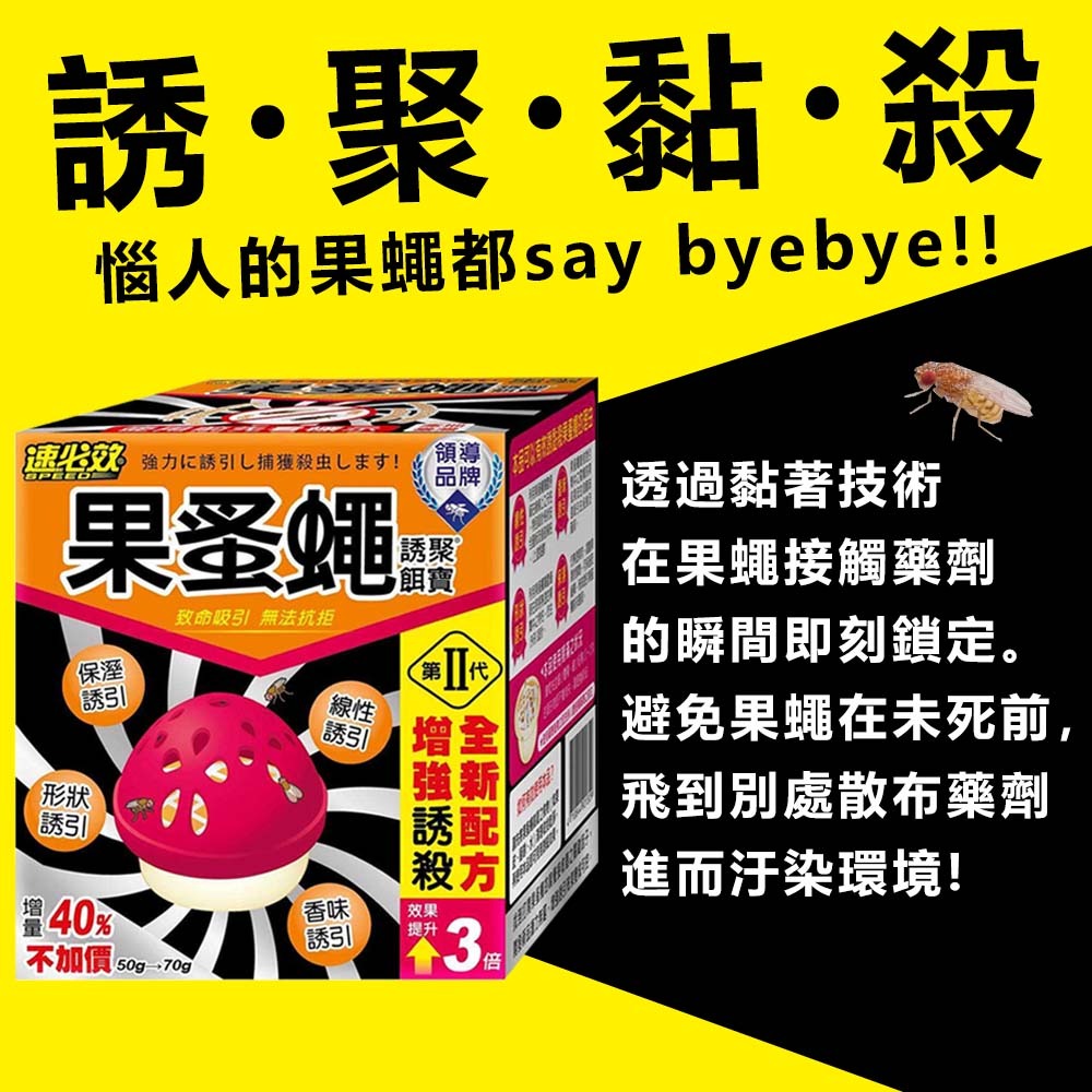 【愛淘購物】果蚤蠅 70g 果蠅餌劑 誘聚餌寶 速必效 果蠅餌劑 捕蠅 滅果蠅 除果蠅 蚤蠅 除蟲 抓果蠅-細節圖3