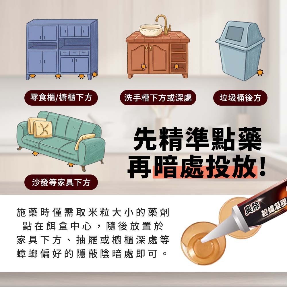 【愛淘購物】奧除 殺蟑凝膠餌劑 10g 強力版 益達胺 蟑螂藥 蟑螂餌劑 除蟑螂 德國蟑螂 防治蟑螂-細節圖4