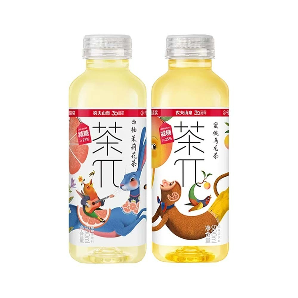 【愛淘購物】農夫山泉 茶派π 蜜桃烏龍 西柚茉莉花茶 500ML 茶兀 果茶 果味茶飲料 茶飲料 水果茶-細節圖9