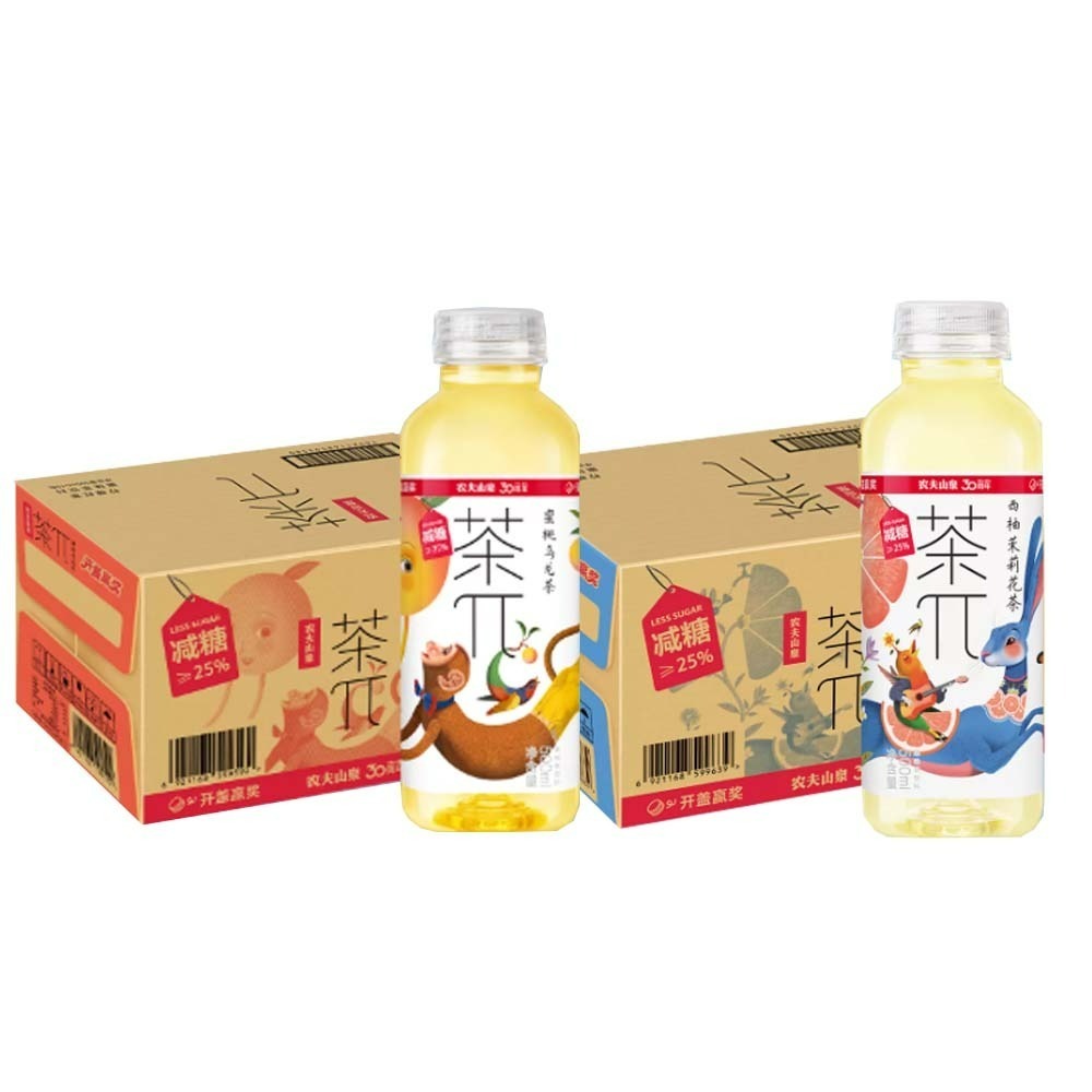 【愛淘購物】農夫山泉 茶派π 蜜桃烏龍 西柚茉莉花茶 15瓶箱裝 茶兀 果茶 果味茶飲料 茶飲料 水果茶-細節圖9