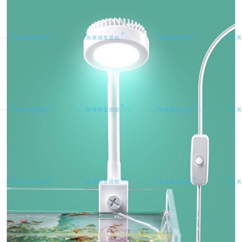 🈶️USB LED 小黑小白圓型夾燈 led 夾燈水族 水草燈  魚缸夾燈 桌燈 LED燈 燈具-細節圖2