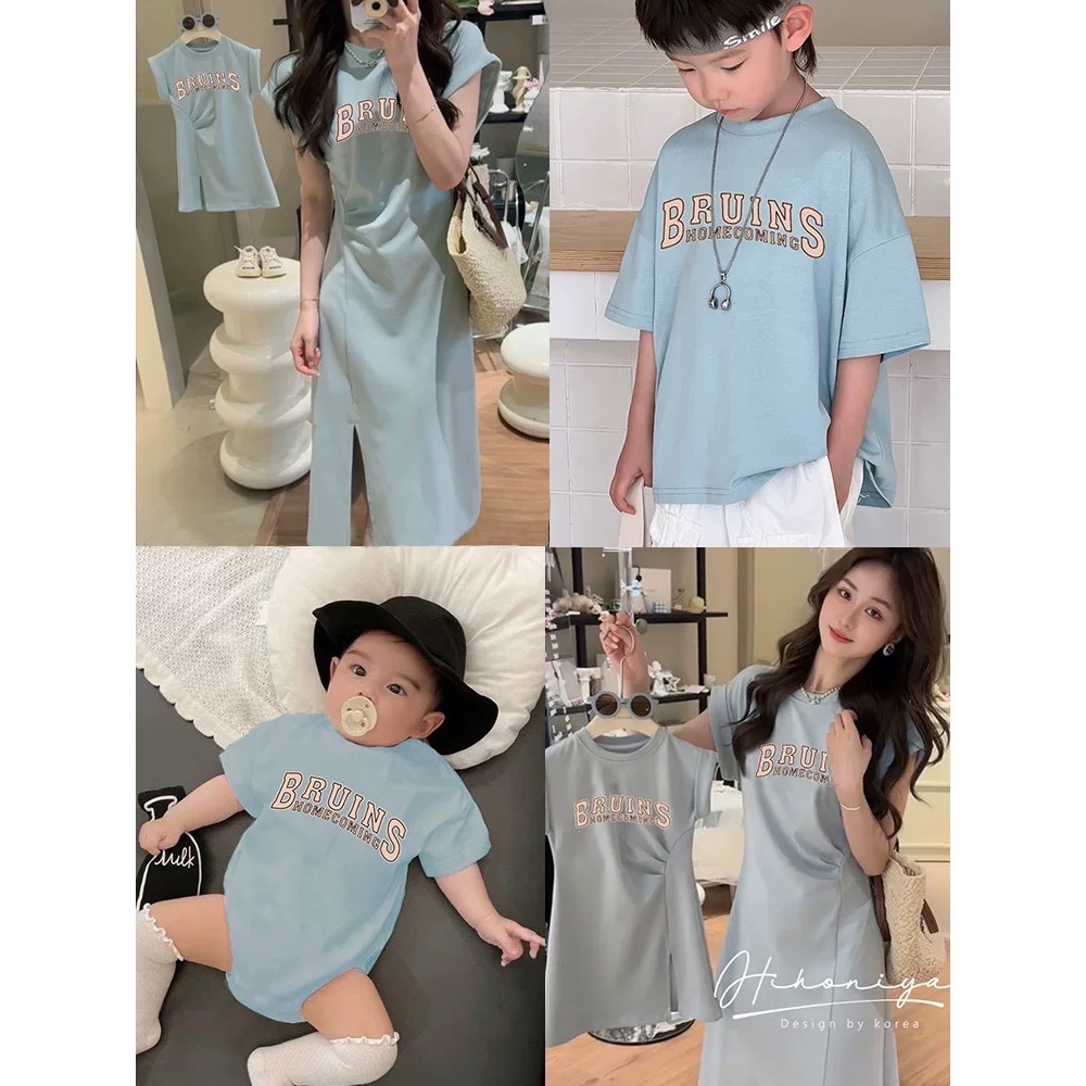 《大人》韓版夏季新款寬鬆字母短袖T恤（一家三口/一家四口）✨-細節圖2