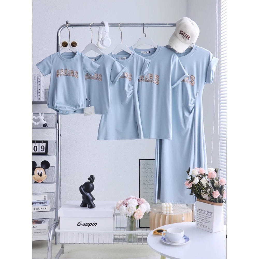 《大人》韓版夏季新款寬鬆字母短袖T恤（一家三口/一家四口）✨-細節圖4