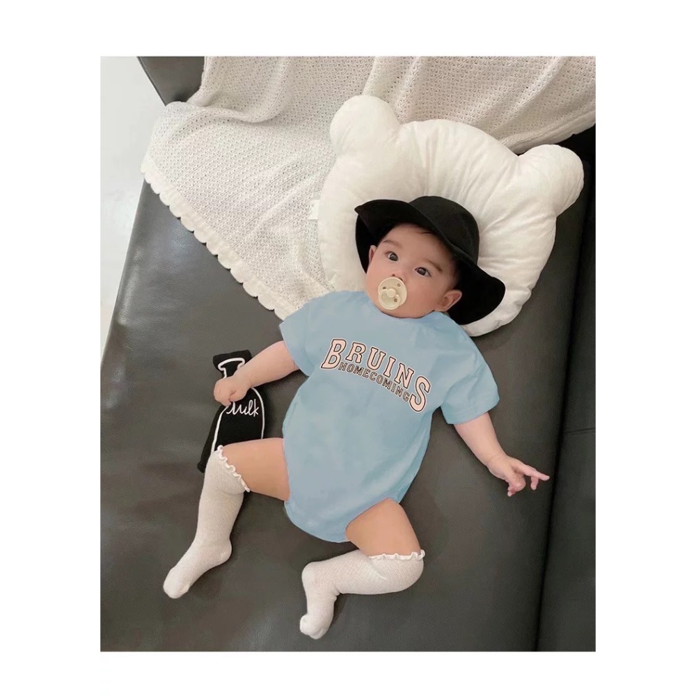 《嬰兒》韓版夏季新款寬鬆字母短袖包屁衣（一家三口/一家四口）✨-規格圖5