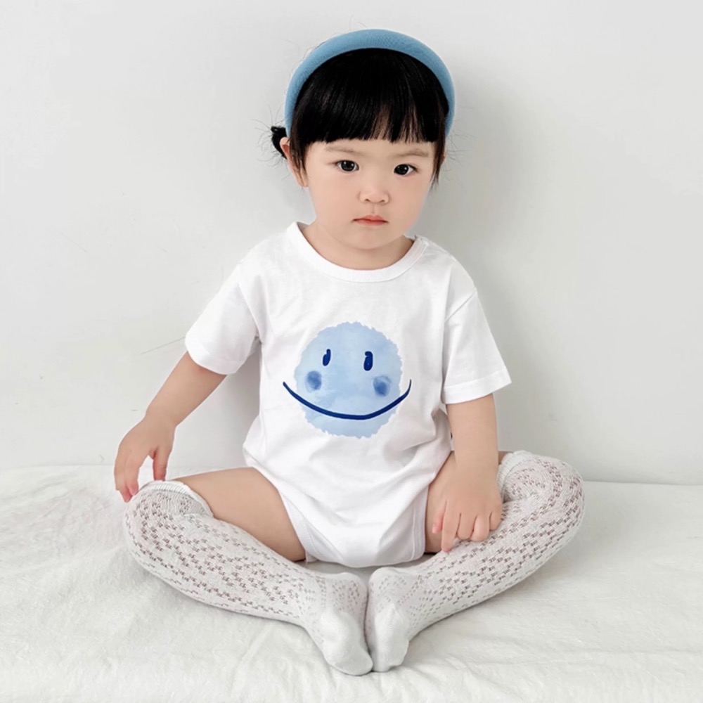 《嬰兒》親子微笑星球短袖包屁衣（一家三口/一家四口）-細節圖3