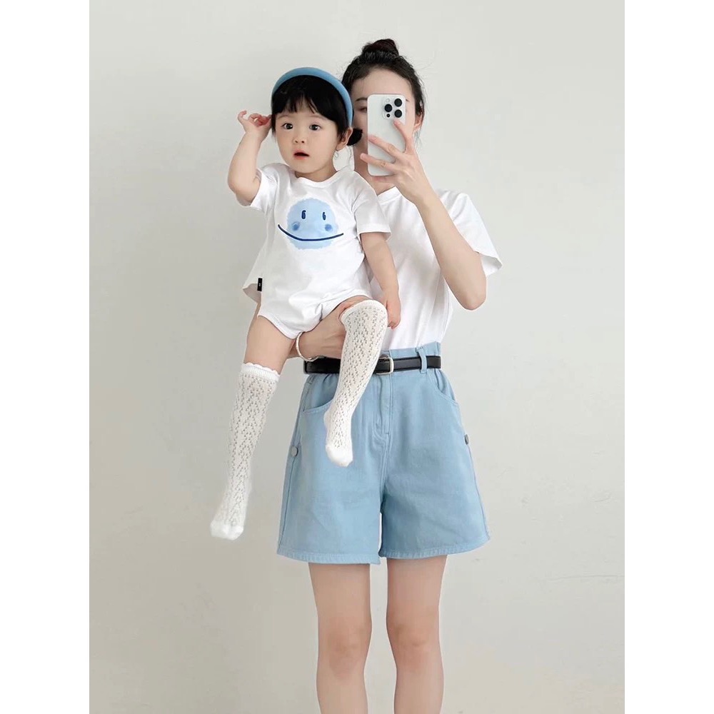 《嬰兒》親子微笑星球短袖包屁衣（一家三口/一家四口）-細節圖6