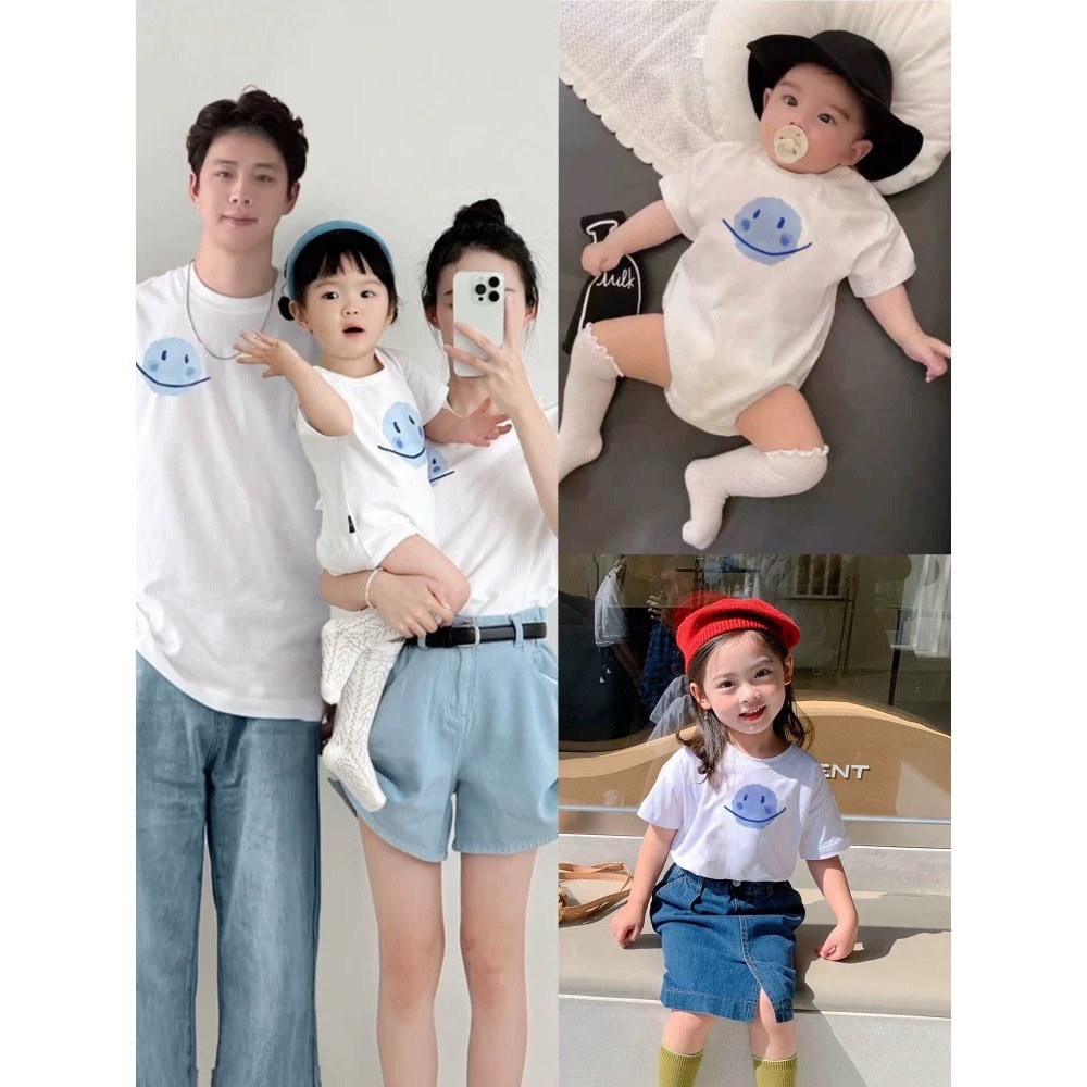 《嬰兒》親子微笑星球短袖包屁衣（一家三口/一家四口）-細節圖9