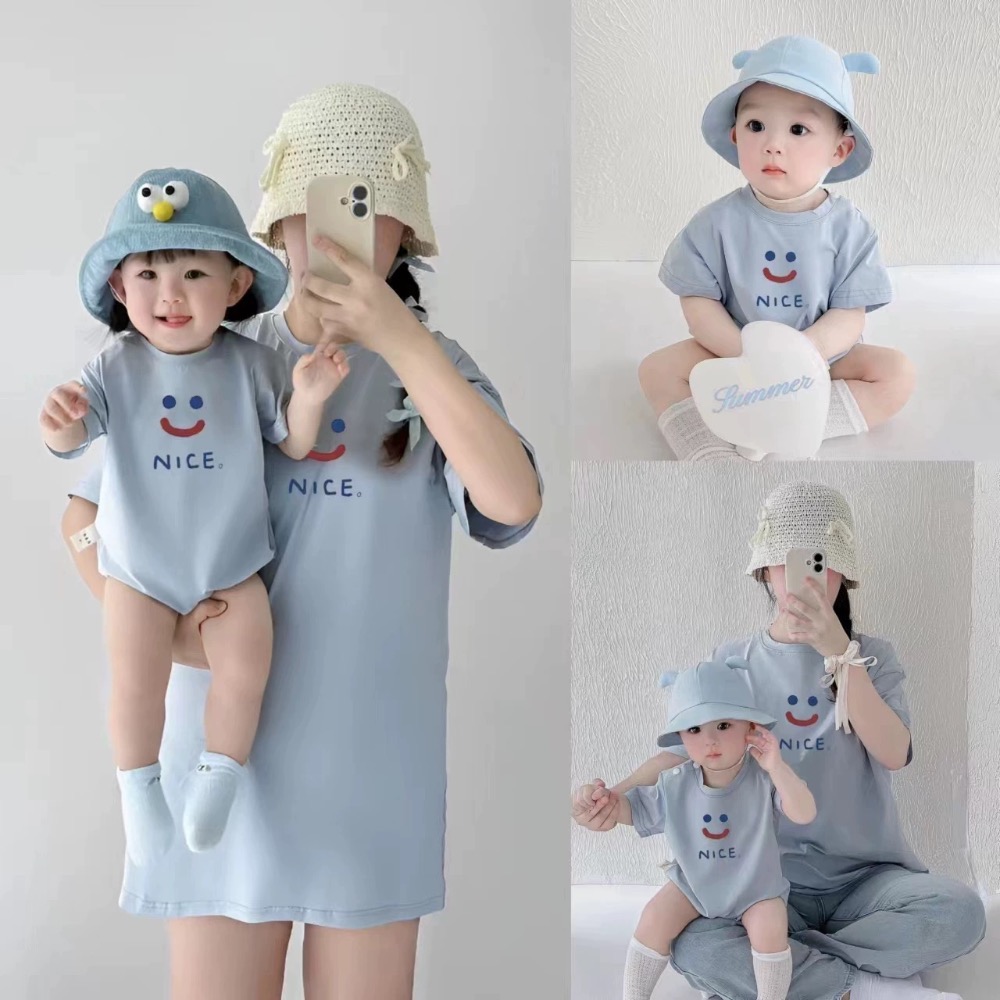 《嬰兒》NICE微笑親子短袖包屁衣（一家三口/一家四口）-細節圖2