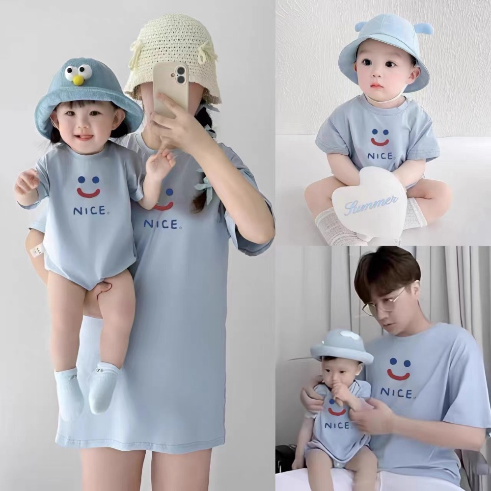 《嬰兒》NICE微笑親子短袖包屁衣（一家三口/一家四口）-細節圖3