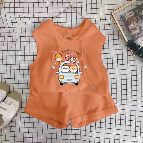 🦒 可愛長頸鹿印花連帽上衣/🚗 萌趣動物派對連帽上衣-規格圖5