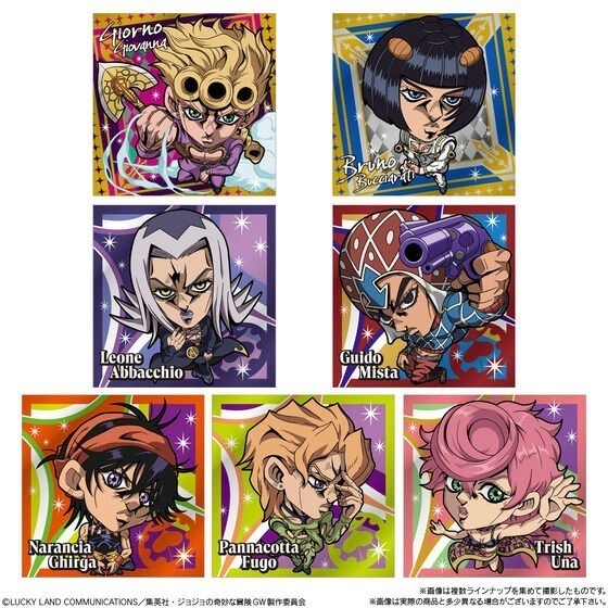 【歐賣小舖】BANDAI JoJo的奇妙冒險 黃金之風 Episodio02 餅貼 貼紙 威化餅乾-細節圖2