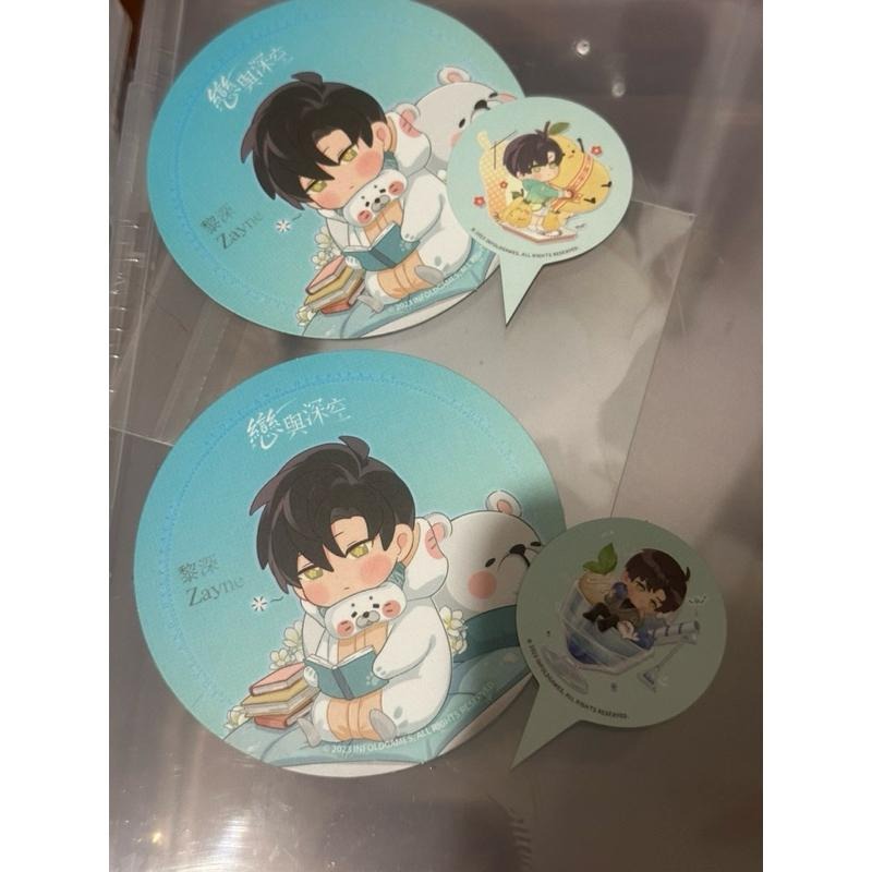 戀與深空 kirabase黎深 明信片 插卡 鑽卡 杯墊-細節圖2