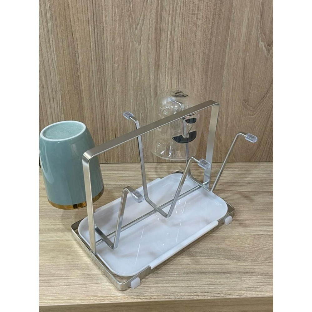 304不鏽鋼杯架 瀝水杯架 收納架 置物架 瀝水架 瀝水盤 碗盤架 馬克杯 玻璃杯 咖啡杯 杯子收納 杯子瀝水-細節圖3