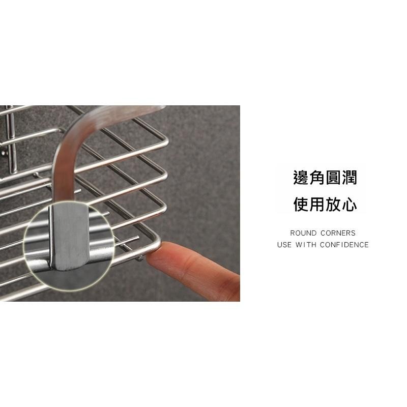 304不鏽鋼置物架 浴室置物架 免打孔 無痕卡扣貼片 無痕黏貼 壁掛式 承重強 廚房瓶罐 浴室收納 無痕置物架 廚房收納-細節圖5
