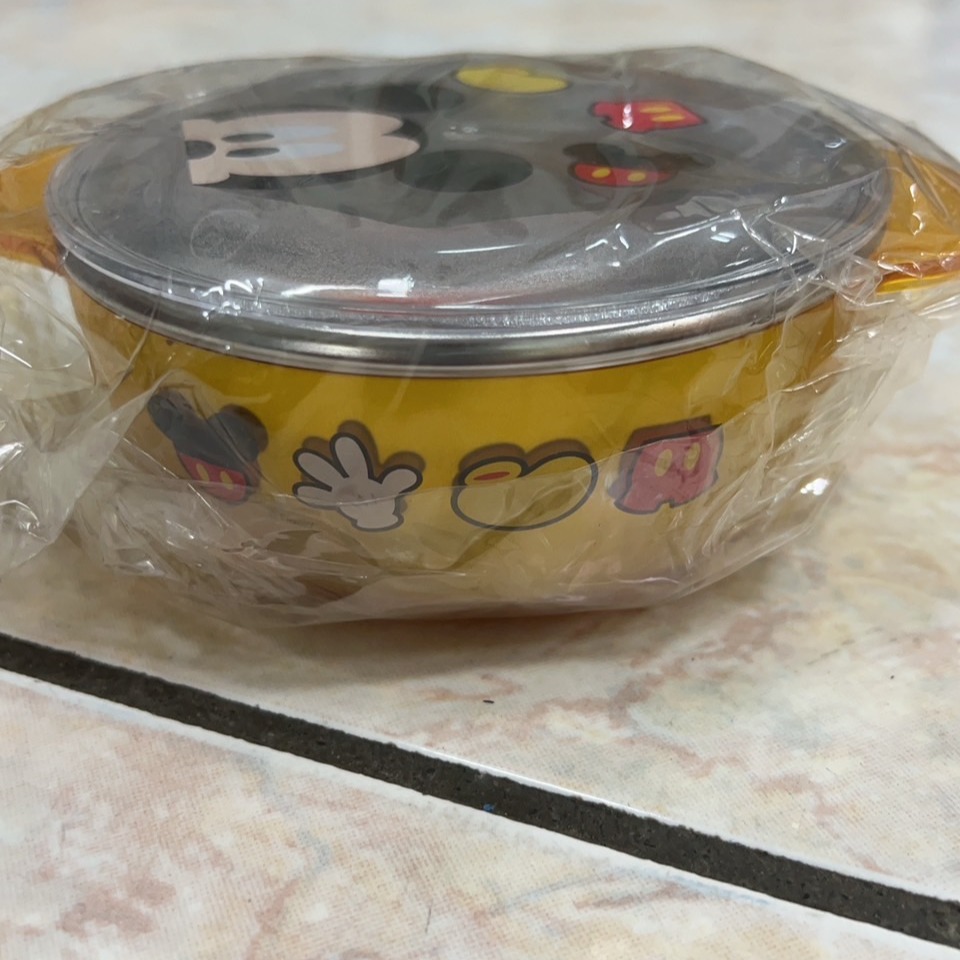 出清正版韓國米老鼠碗附蓋子 庫存品包裝不整-細節圖2