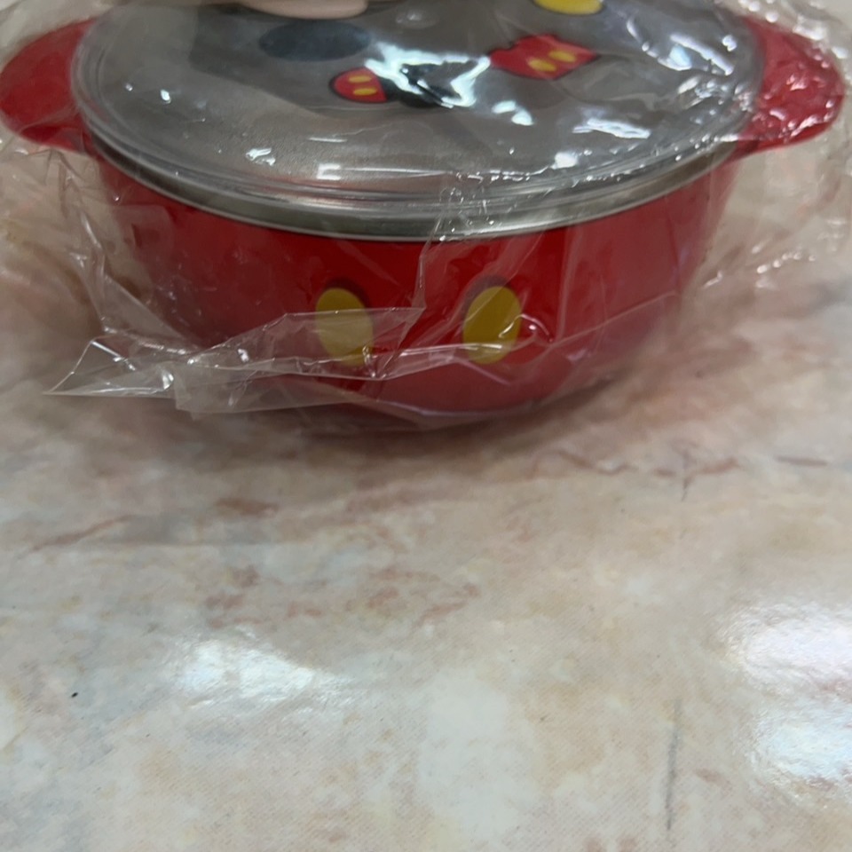 出清韓國正版米老鼠碗附蓋子 庫存品 包裝不整-細節圖2