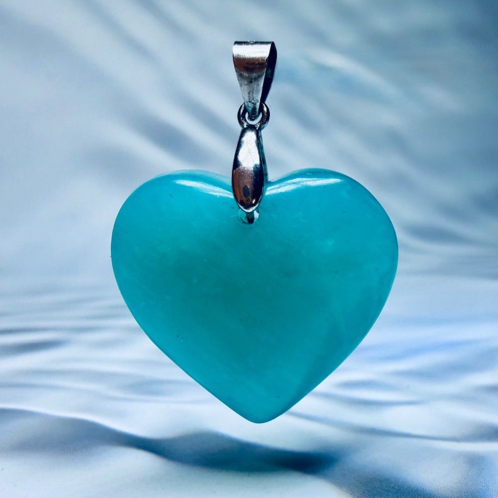 ღ꙼̈貝蒂の城堡ღ꙼̈ 巴西 天河石 愛心 S925純銀扣頭 幸運之石-細節圖3