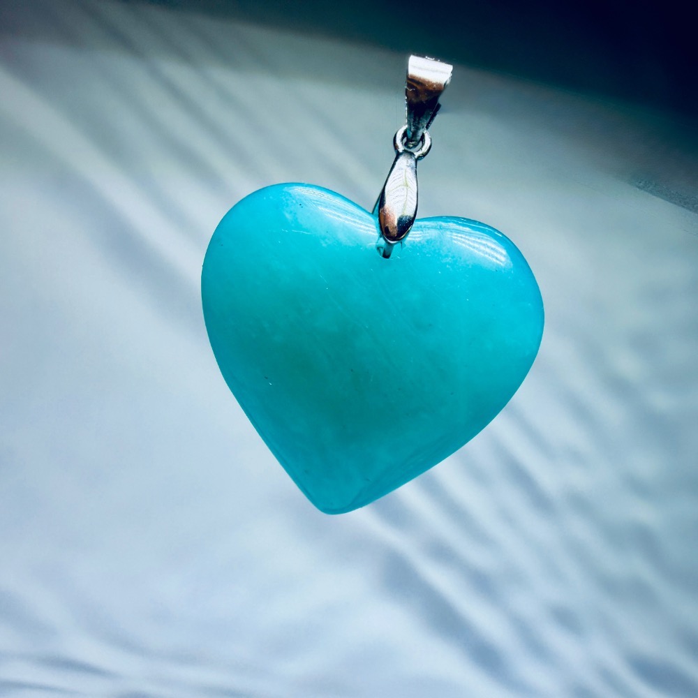 ღ꙼̈貝蒂の城堡ღ꙼̈ 巴西 天河石 愛心 S925純銀扣頭 幸運之石-細節圖4