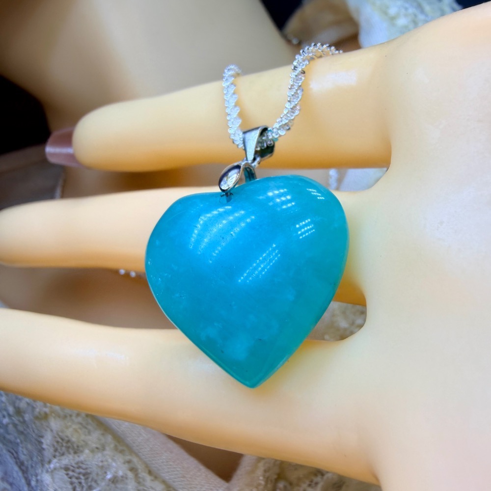 ღ꙼̈貝蒂の城堡ღ꙼̈ 巴西 天河石 愛心 S925純銀扣頭 幸運之石-細節圖11