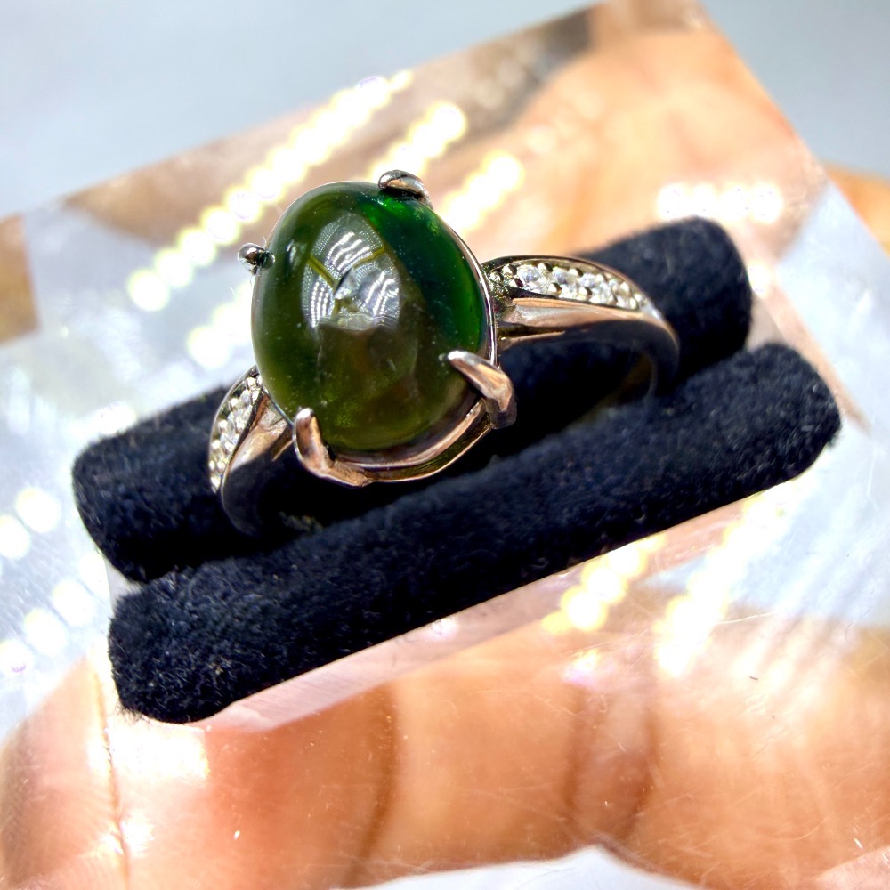 ღ꙼̈貝蒂の城堡ღ꙼̈墨西哥 黑歐珀 蛋面 2克拉 S925純銀 戒指-細節圖10