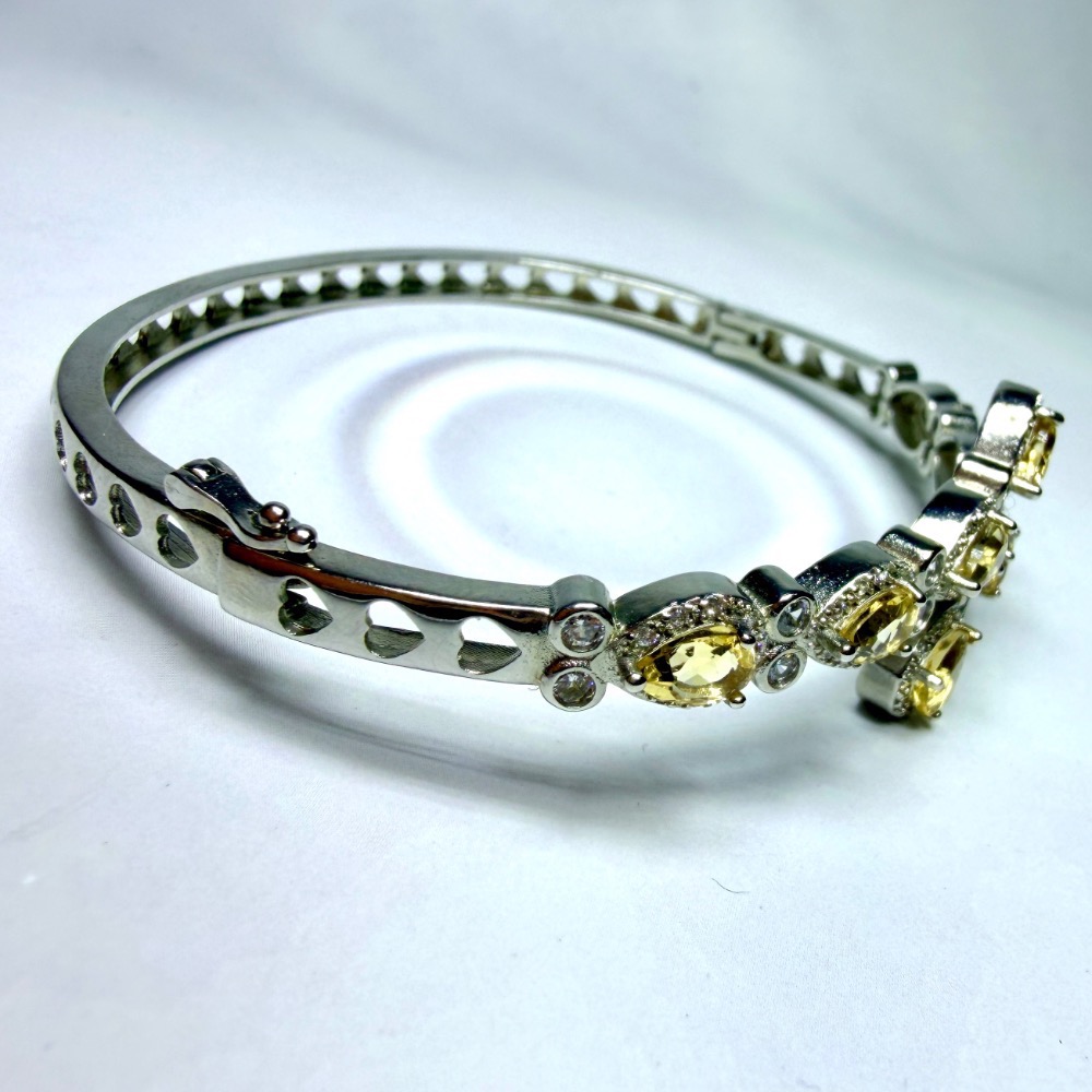 ღ꙼̈貝蒂の城堡ღ꙼̈ 巴西 黃水晶 聚財之石 鈦鋼 手鐲-細節圖2