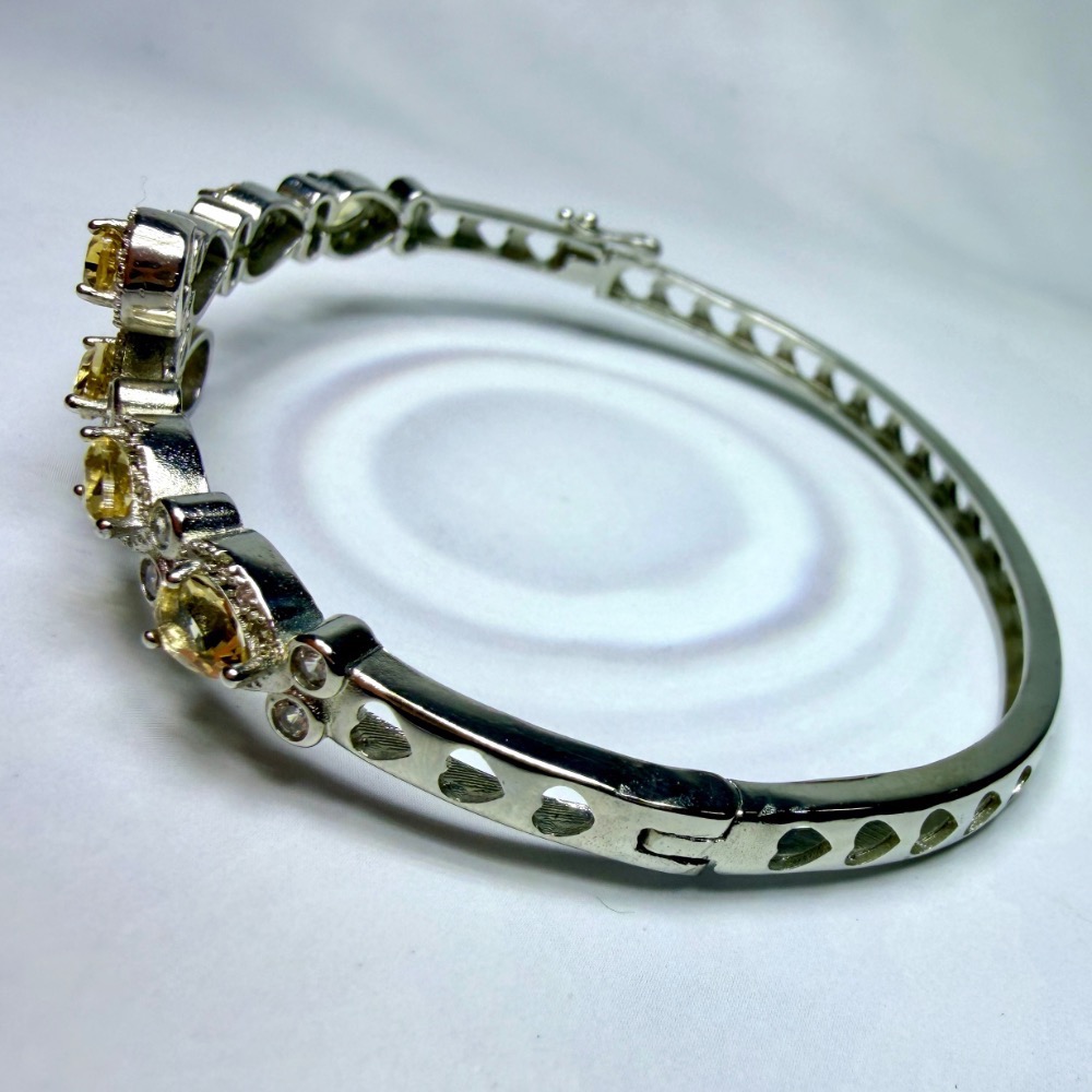 ღ꙼̈貝蒂の城堡ღ꙼̈ 巴西 黃水晶 聚財之石 鈦鋼 手鐲-細節圖3