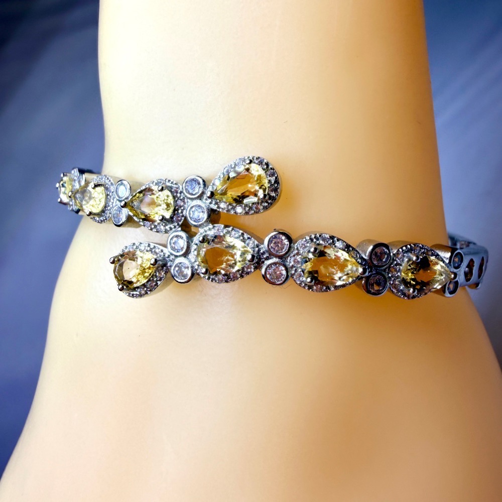 ღ꙼̈貝蒂の城堡ღ꙼̈ 巴西 黃水晶 聚財之石 鈦鋼 手鐲-細節圖7