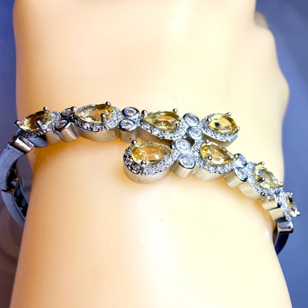 ღ꙼̈貝蒂の城堡ღ꙼̈ 巴西 黃水晶 聚財之石 鈦鋼 手鐲-細節圖8