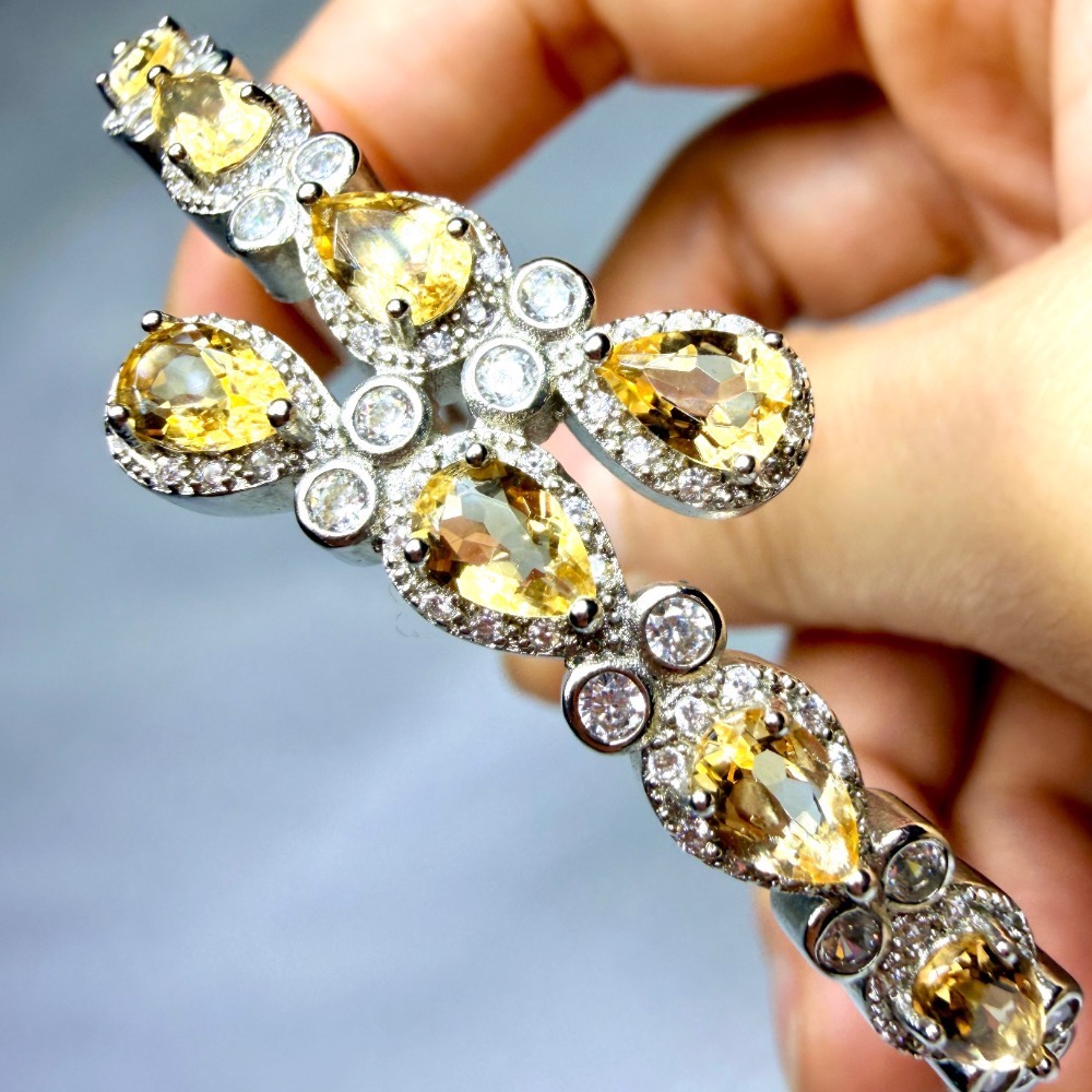 ღ꙼̈貝蒂の城堡ღ꙼̈ 巴西 黃水晶 聚財之石 鈦鋼 手鐲-細節圖9