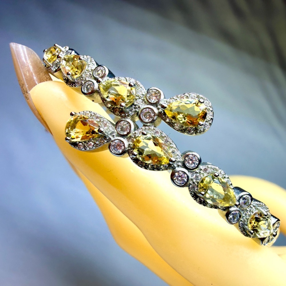 ღ꙼̈貝蒂の城堡ღ꙼̈ 巴西 黃水晶 聚財之石 鈦鋼 手鐲-細節圖10