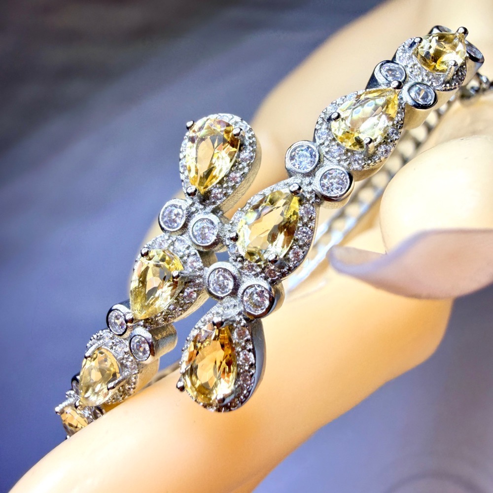 ღ꙼̈貝蒂の城堡ღ꙼̈ 巴西 黃水晶 聚財之石 鈦鋼 手鐲-細節圖11