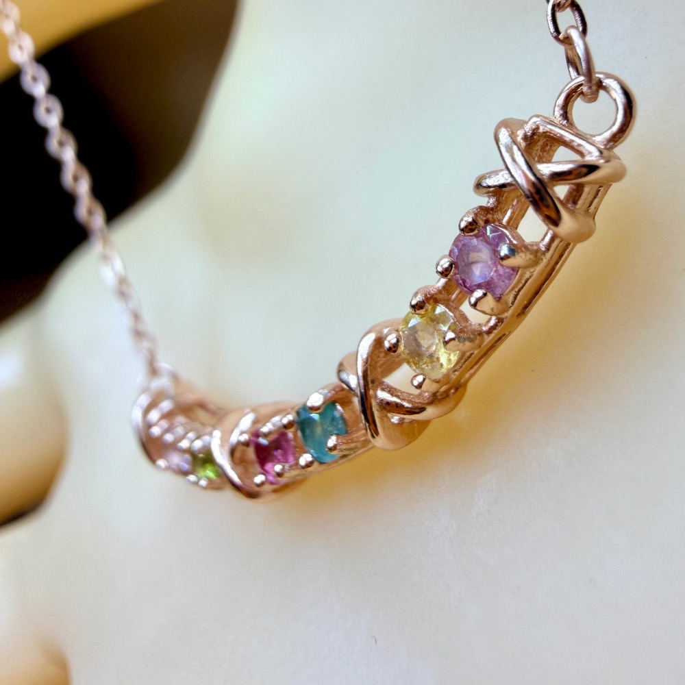 ღ꙼̈貝蒂の城堡ღ꙼̈ 純淨體 彩碧璽 微笑套鏈 S925純銀-細節圖2