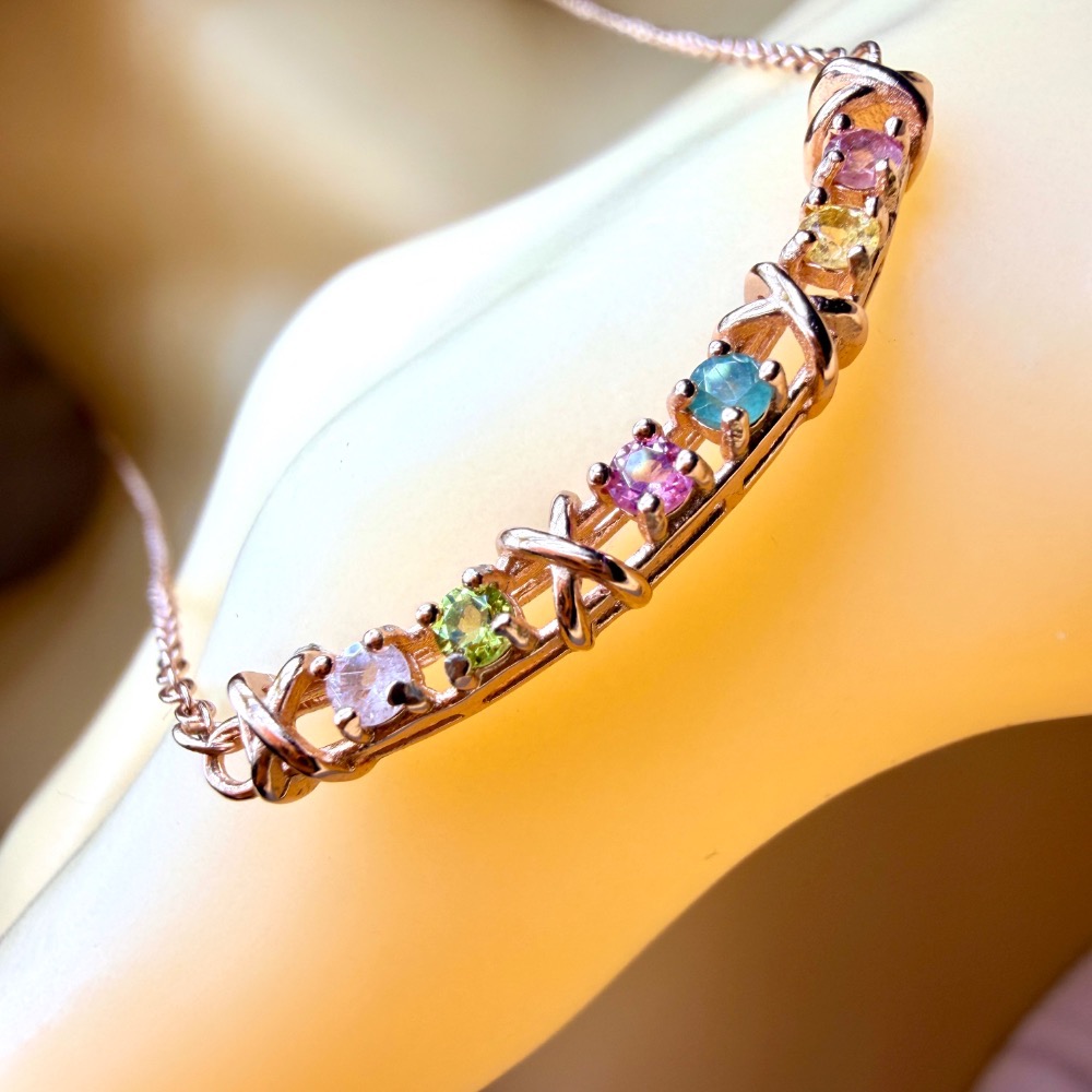 ღ꙼̈貝蒂の城堡ღ꙼̈ 純淨體 彩碧璽 微笑套鏈 S925純銀-細節圖3