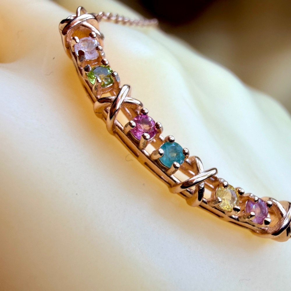 ღ꙼̈貝蒂の城堡ღ꙼̈ 純淨體 彩碧璽 微笑套鏈 S925純銀-細節圖4