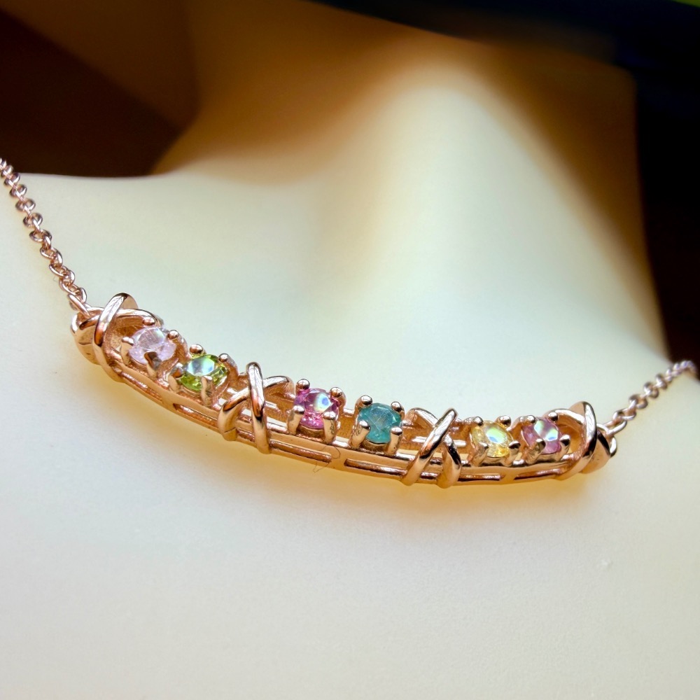 ღ꙼̈貝蒂の城堡ღ꙼̈ 純淨體 彩碧璽 微笑套鏈 S925純銀-細節圖5